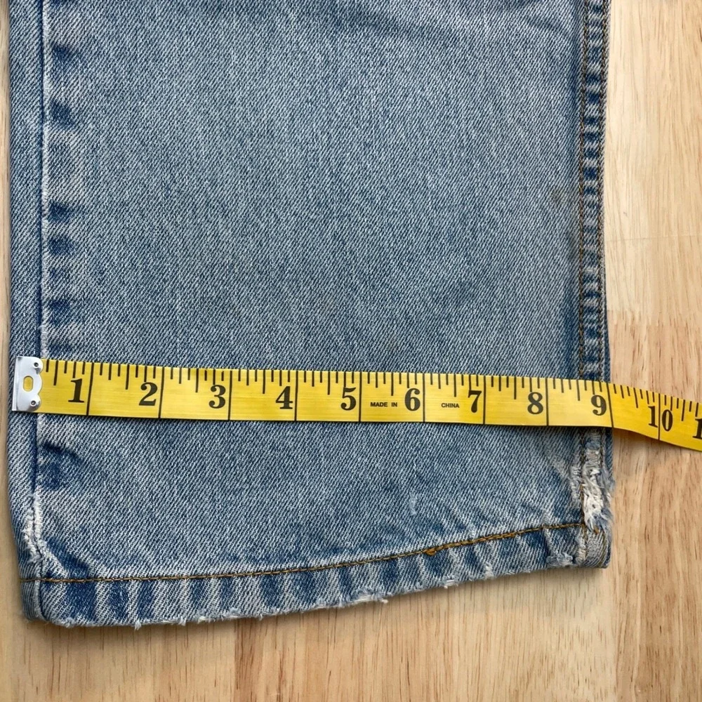 Levis 505 Regular Fit Light‎ Wash Straight Leg Denim Jeans Mens 38x32 Blue
